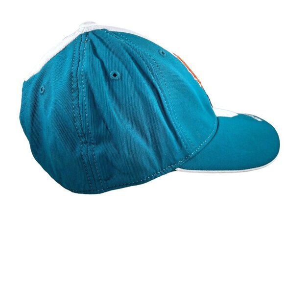 Miami Dolphins Hat Cap Reebok One Size Flex Stretch Fit Green White Stripe NFL - Picture 5 of 11